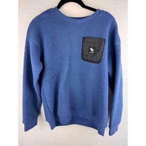 NWT Abercrombie Kids‎ Blue Sherpa Fleece Pullover Sweatshirt Sz 13 14 retro y2k